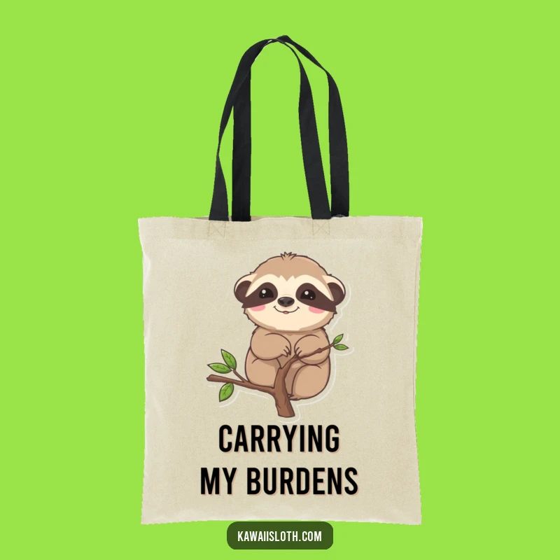 Funny Sloth Stuck Tote Bag - Carry Your Humor Slowly and Stylishly