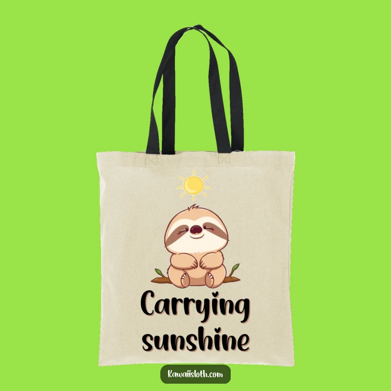 Funny Sloth Sunbeam Tote Bag: Carry Your Serenity Everywhere You Go