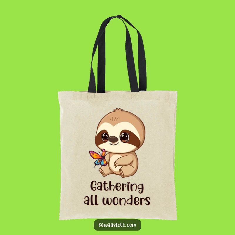 Funny Sloth Butterfly Watcher Tote Bag: Carry Your Curiosity Everywhere!