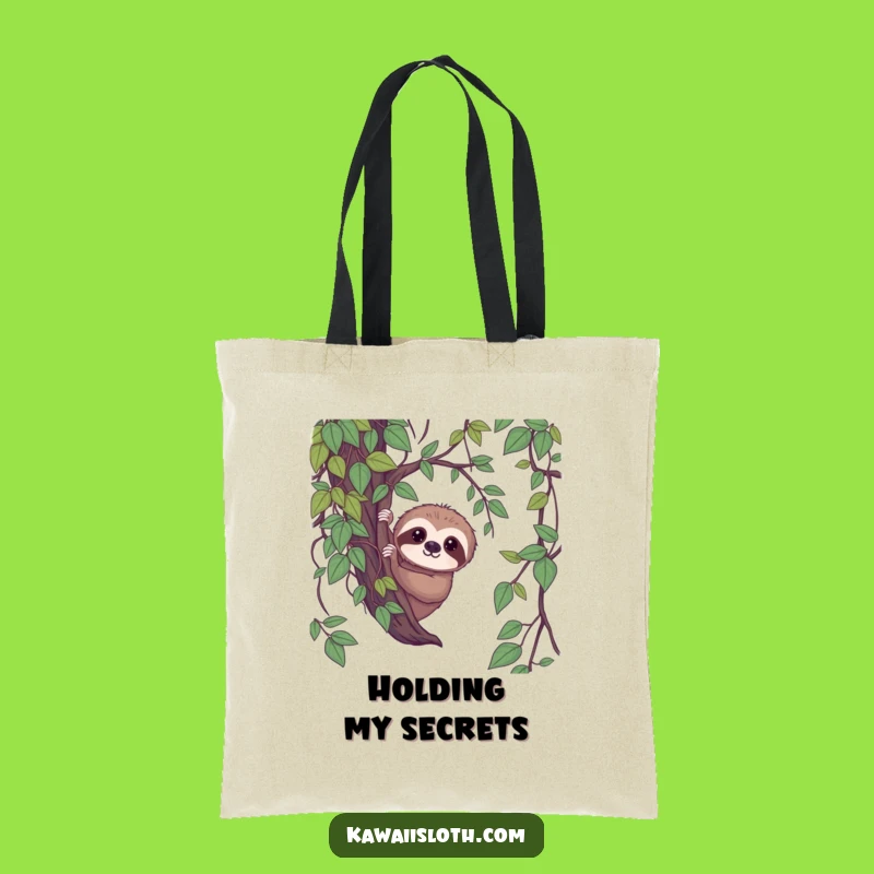 Funny Shy Sloth Tote Bag - Cute and Gentle Carry-All for Everyday Charm