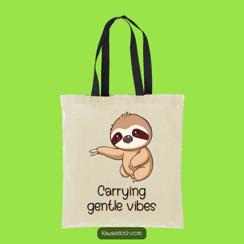 Kawaii Sloth Gentle Reach Tote Bag: Carry Your Kindness Everywhere!