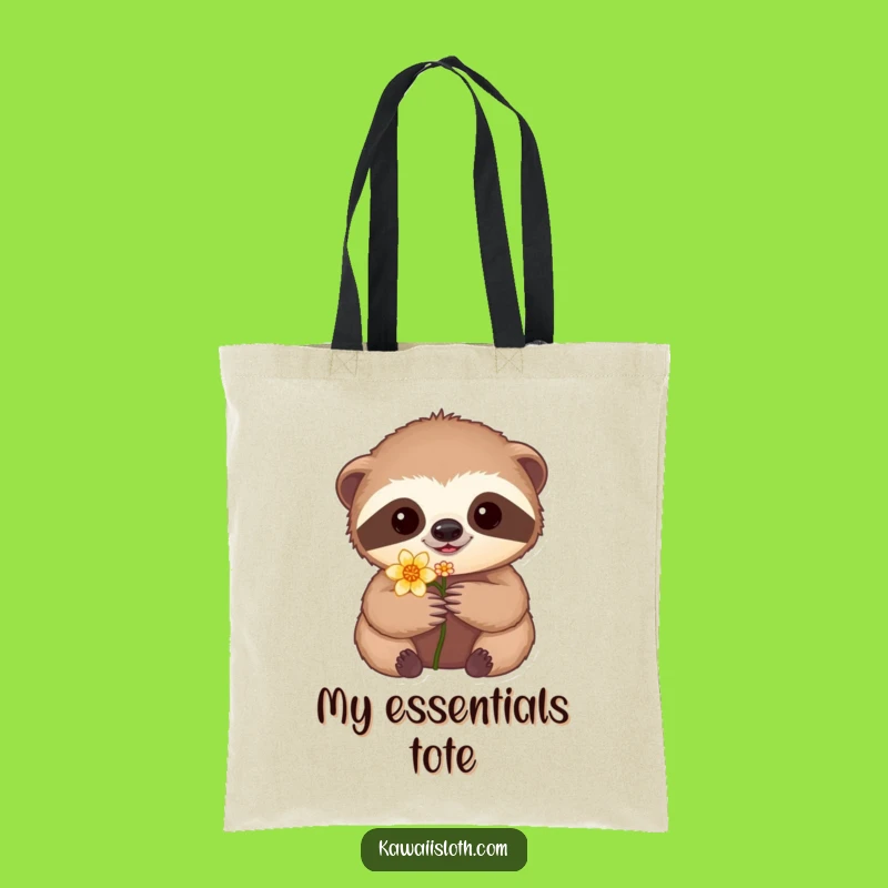 Funny Sloth Flower Tote Bag: Carry Your Essentials with Funny Style