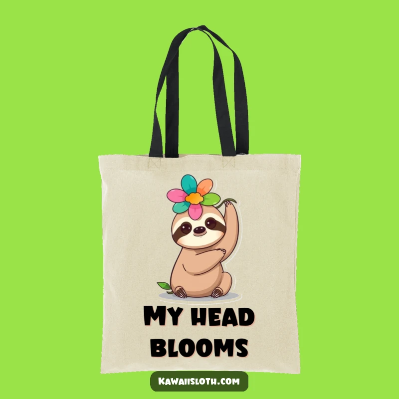 Funny Flower Sloth Tote Bag - Stylish Head Balance Bag, Great Funny Gift!
