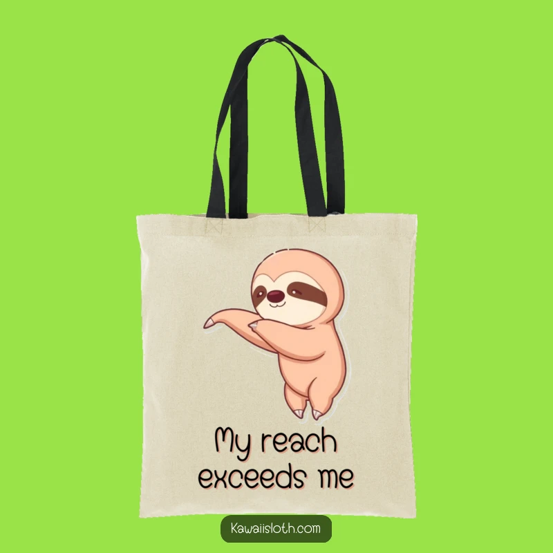 Funny Sloth Reaching Tote Bag: Carry Your Essentials with Hilarious Slow Style, Great Funny Gift