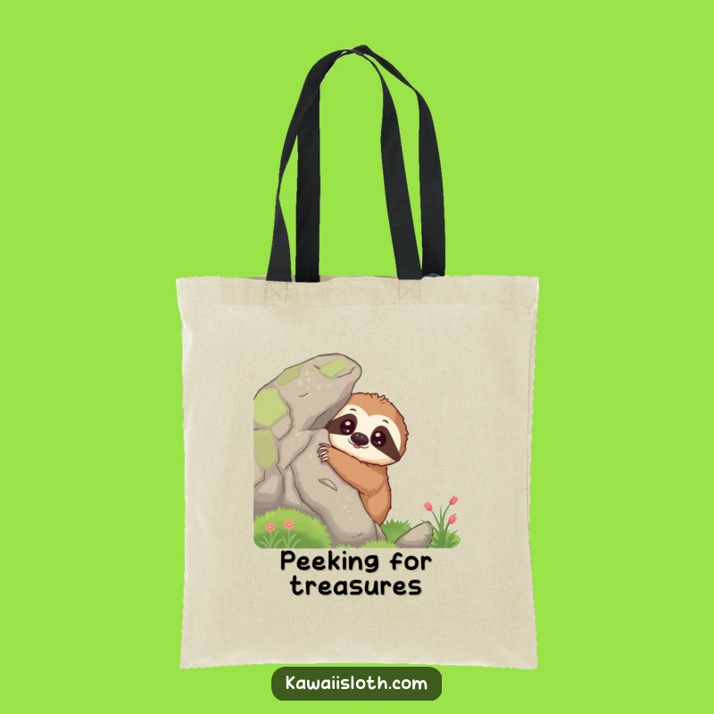 Funny Curious Sloth Tote Bag - Carry Your Curiosity and Laughs with Ease